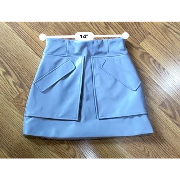 ANKVAS periwinkle cherry faux leather mini skirt size 2 / XS - Picture 5 of 13